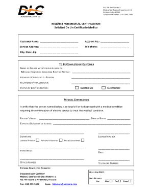 Request for Medical Certification - Blank Fillable Template | Fill Out ...