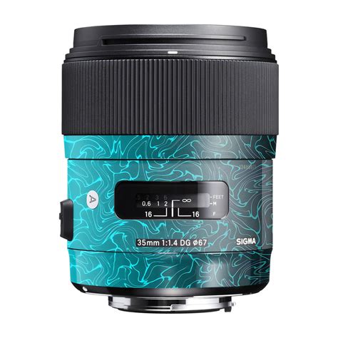 Cyan Blue to Black Gradient Sigma 35mm F/1.4 DG Canon Mount Camera Len