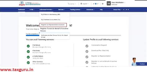 How to Authorize / Register a Representative on Income Tax Website