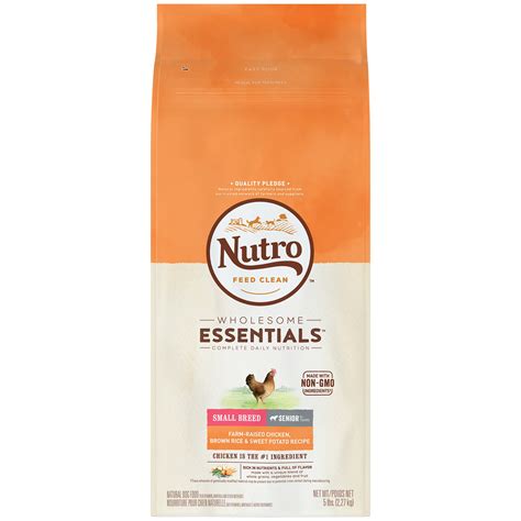 NUTRO WHOLESOME ESSENTIALS Senior Small Breed Dry Dog Food Farm-Raised ...