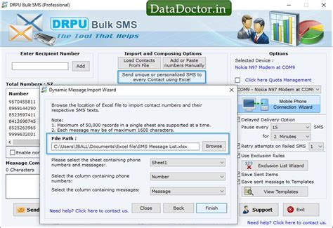 Bulk SMS for GSM mobile phones to send group text messages from computer
