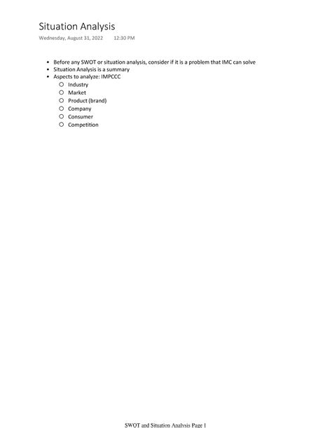 Image result for Situation analysis SWOT Analysis