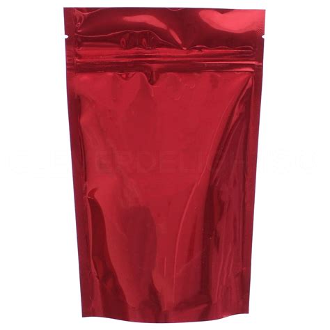 Buy CleverDelights Red Stand Up Pouches - 100 Pack - 5" x 8" x 2.5 ...