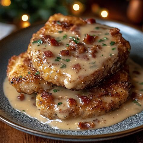 Country Fried Pork Chops with Bacon Gravy - Newsile