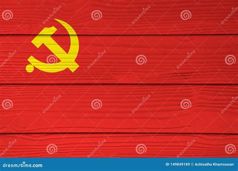 Chinese Communist Party Flag Color Painted on Fiber Cement Sheet Wall ...