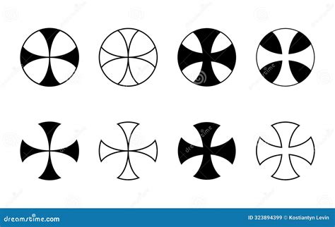 Cross in Circle and Rounded Cross Icon, Simple Symbol Stock Vector ...