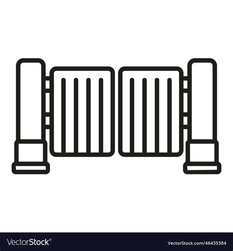 Automatic fence icon outline gate door Royalty Free Vector