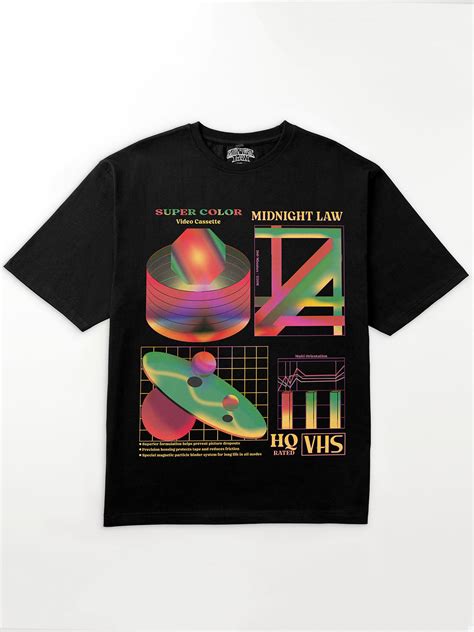 80s VHS Oversized T-Shirt [Unisex] - Midnight LAW India