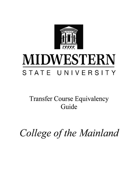Fillable Online mwsu Transfer Course Equivalency - mwsu Fax Email Print ...