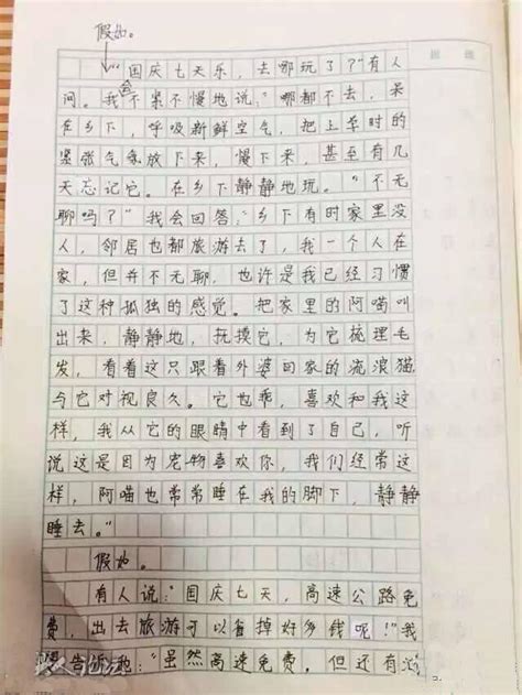 6年级女生作文吐槽国庆假日：我只想静静_新闻频道_中国青年网