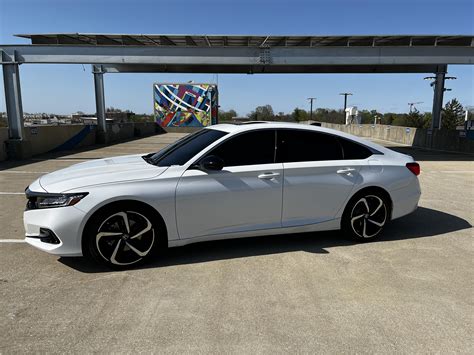 2022 Honda Accord Sport White With Tinted Windows