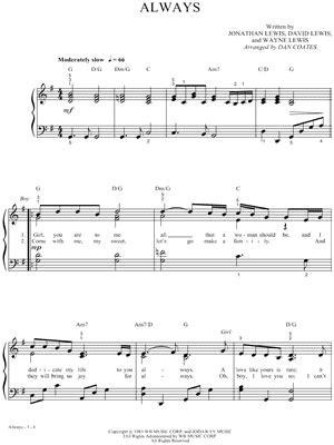 Image result for Always Piano Tutorial