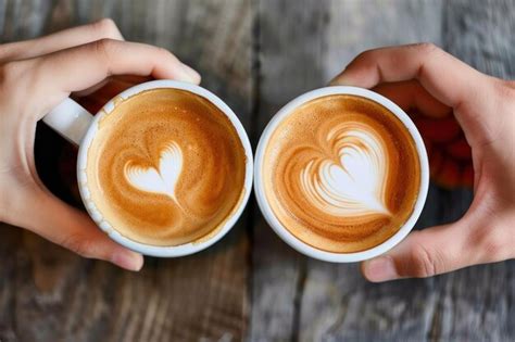 Hot cappuccino with latte art | Premium Photo
