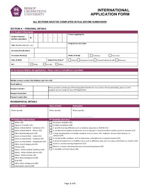 Fillable Online International Admissions Forms and Documents Fax Email ...