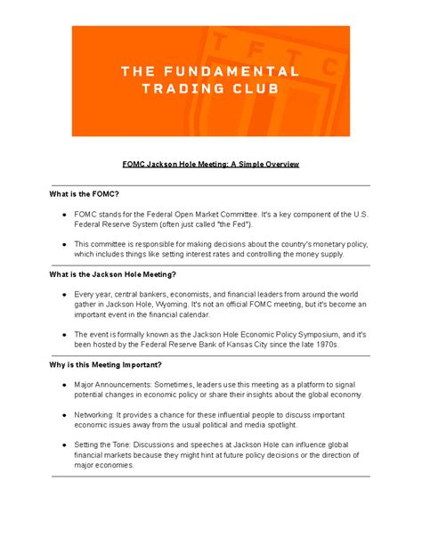 TFTC FOMC - Jackson Hole - What is it all about What to expect - FOMC ...