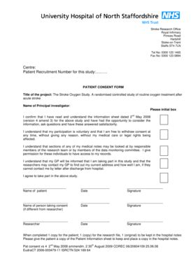 Fillable Online (Form to be on headed paper) - Stroke Oxygen Study Fax ...