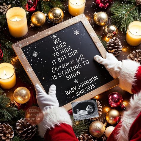 Digital Christmas Pregnancy Announcement, Magical Christmas Gift, Santa ...