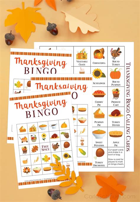 Free Printable Thanksgiving Bingo Cards
