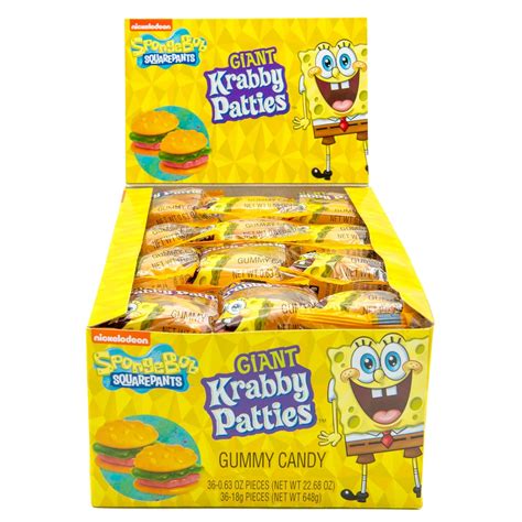 Amazon.com : SpongeBob SquarePants 36 Count Giant Krabby Patties Gummy ...