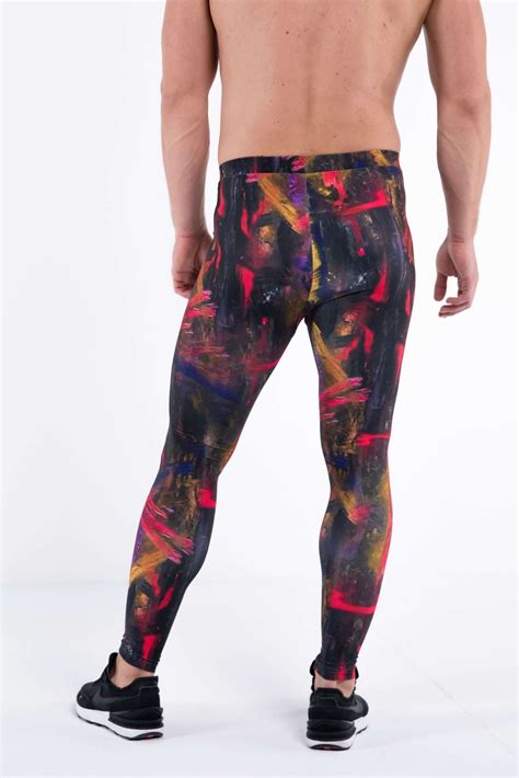 Mayhem Men's Leggings | Black & Red | Kapow Meggings