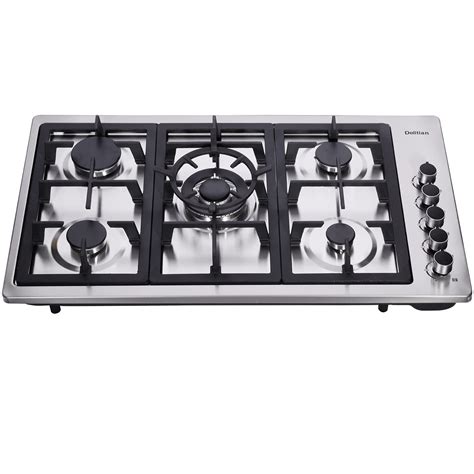 Buy 34 Inch Cooktop Stainless Steel 5 Burners Stovetop Dual Fuel Stove ...