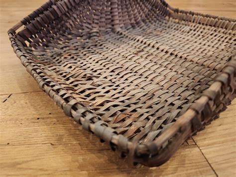 Antique Gathering Basket - Vintage Split Wood Woven Basket - Antique ...