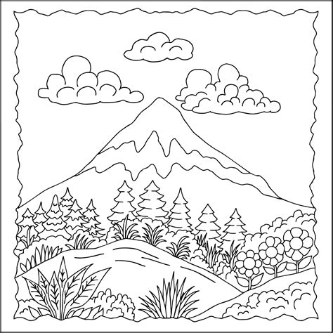 Mountain Coloring Page Printable