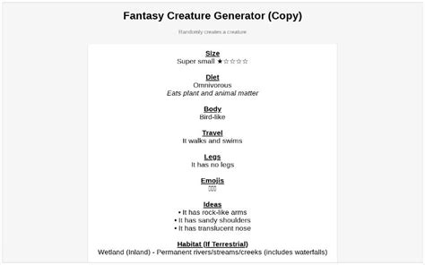 Image result for Random Creature Generator