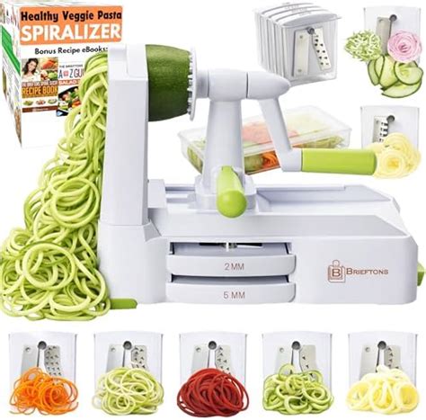 Brieftons 7-Blade Spiralizer: Strongest-and-Heaviest Duty Vegetable ...