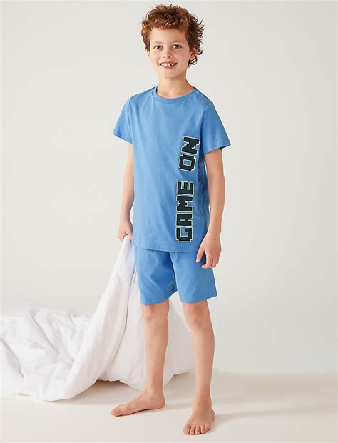 Buy 3pk Pure Cotton Camo Short Pyjama Sets at Marks & Spencer