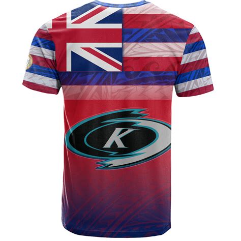 Hawaii Kapolei High School T-Shirt Flag Color With Traditional Patterns