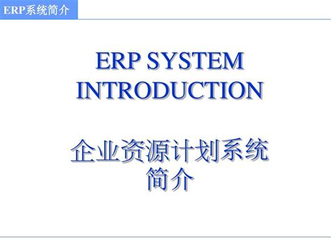ERP系统简介
