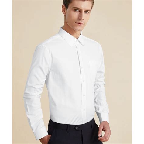 Hisdern White Cloud Stretch Dress Shirt for Corporate Workwear