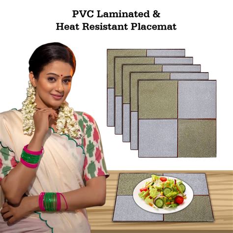 Kuber Industries Placemats|Polyvinyl Square Dining Table Placemat|PVC ...