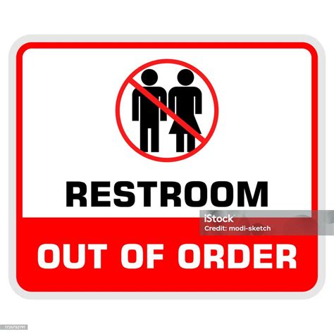 Restroom Out Of Order Sign Vector Stock Illustration - Download Image ...