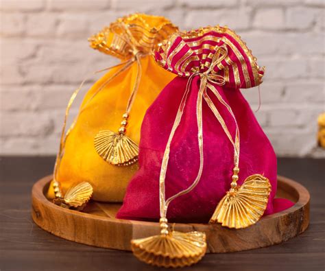 Vibrant Multi-Color Tissue Potli (Pack of 10) – Devastram