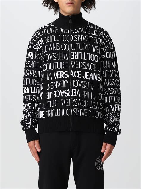 VERSACE JEANS COUTURE: Sweater men - Black | Versace Jeans Couture ...
