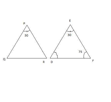 In triangle PQR and triangle DEF ,Angle P=angle E=30 degrees, PQ/DE=PR ...