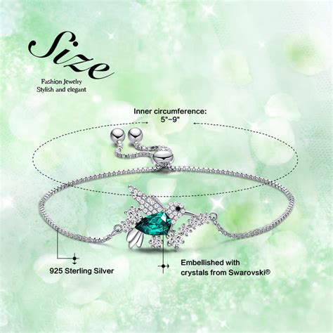Green Bird Swarovski Crystal Silver Bracelet – Mystic Flavia