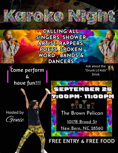 Karaoke with Genie at The Brown Pelican!, The Brown Pelican, New Bern ...