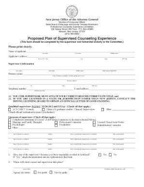 Lpc Proposed Plan Of Supervision Form - Fill and Sign Printable ...