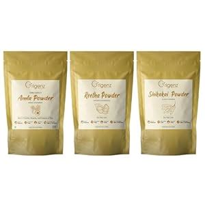 Origenz Natural Hair Care 3 Powders Combo 750 gm - Amla Reetha Shikakai ...