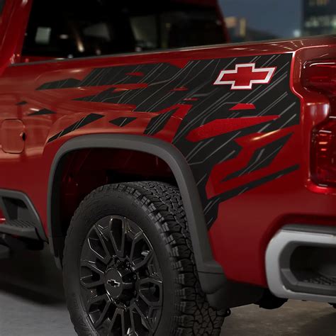 2025 Silverado 2500 | Decal Package | Black Bedside Graphic ...