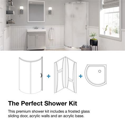 OVE Decors Breeze 3-Piece 34-in W x 34-in L x 77-in H Round Corner ...