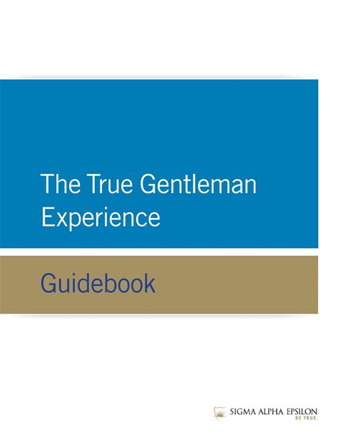 The True Gentlemen Experience Guidebook by Sigma Alpha Epsilon - Issuu
