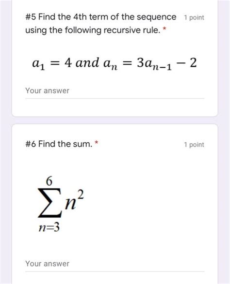 Find First 4 Terms Using Recursive Formula 的图像结果