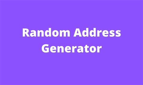 Image result for Random Address Generator