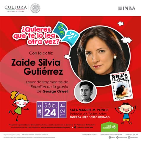 La actriz Zaide Silvia Gutiérrez participará en el ciclo ¿Quieres que ...