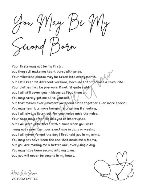 You May Be My Second Born, Motherhood Poem - Etsy UK | Son quotes from mom, Mom life quotes ...