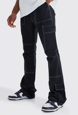 Men's Black Cargo Pants | boohooMAN USA